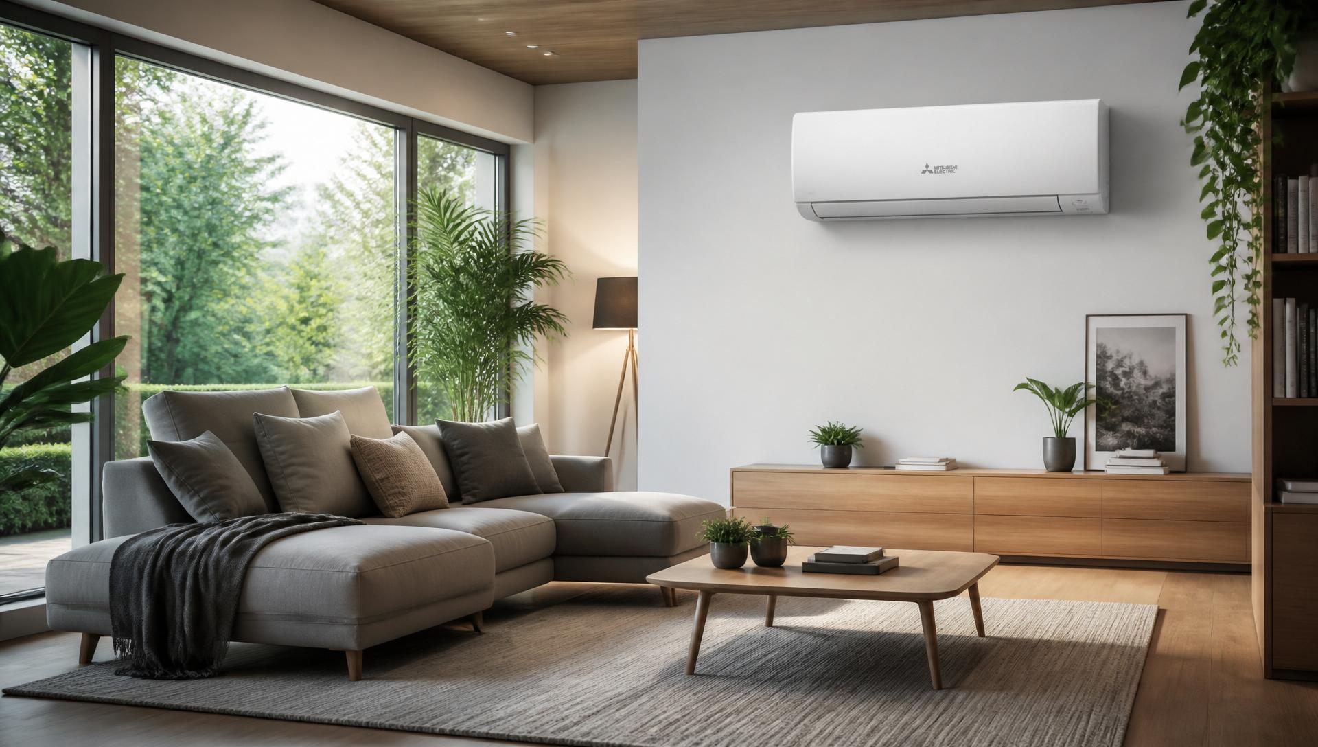 Moderne woonkamer met Mitsubishi airconditioning